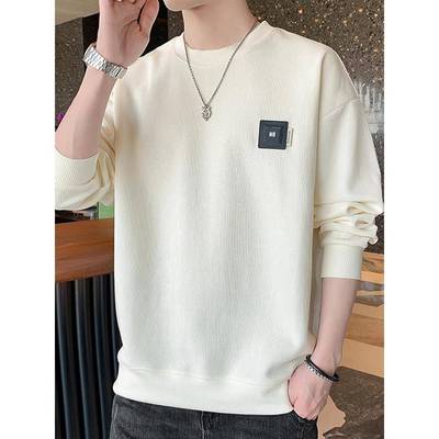 时尚卫衣男款春秋2025新款潮流百搭宽松圆领长袖t恤男打底衫上衣