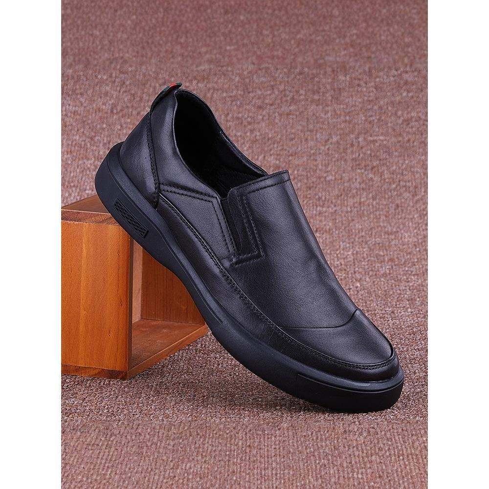 男款2025新款豆豆鞋商务百搭一脚蹬透气真皮休闲皮鞋男款头层牛皮