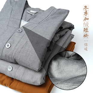 冬季加绒短褂僧服和尚保暖小褂出家师父男女棉衣棉袄僧袍长褂僧衣
