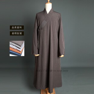 新款夏季面料 抗皱垂顺大褂僧服祥仁涤棉长褂僧衣夏天棉麻僧袍