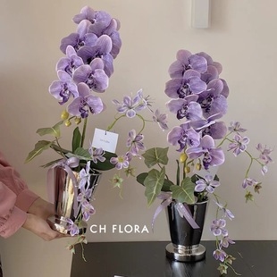 现代ins简约风 创意陶瓷花瓶 家居台面盆栽容器 蝴蝶兰红掌花盆