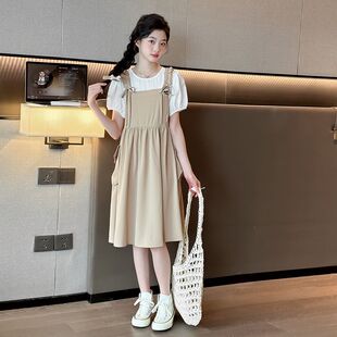 女童连衣裙夏季2026新款儿童洋气中长款韩版初级学生大童夏装裙子