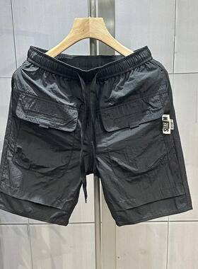 夏季运动短裤男款潮牌黑