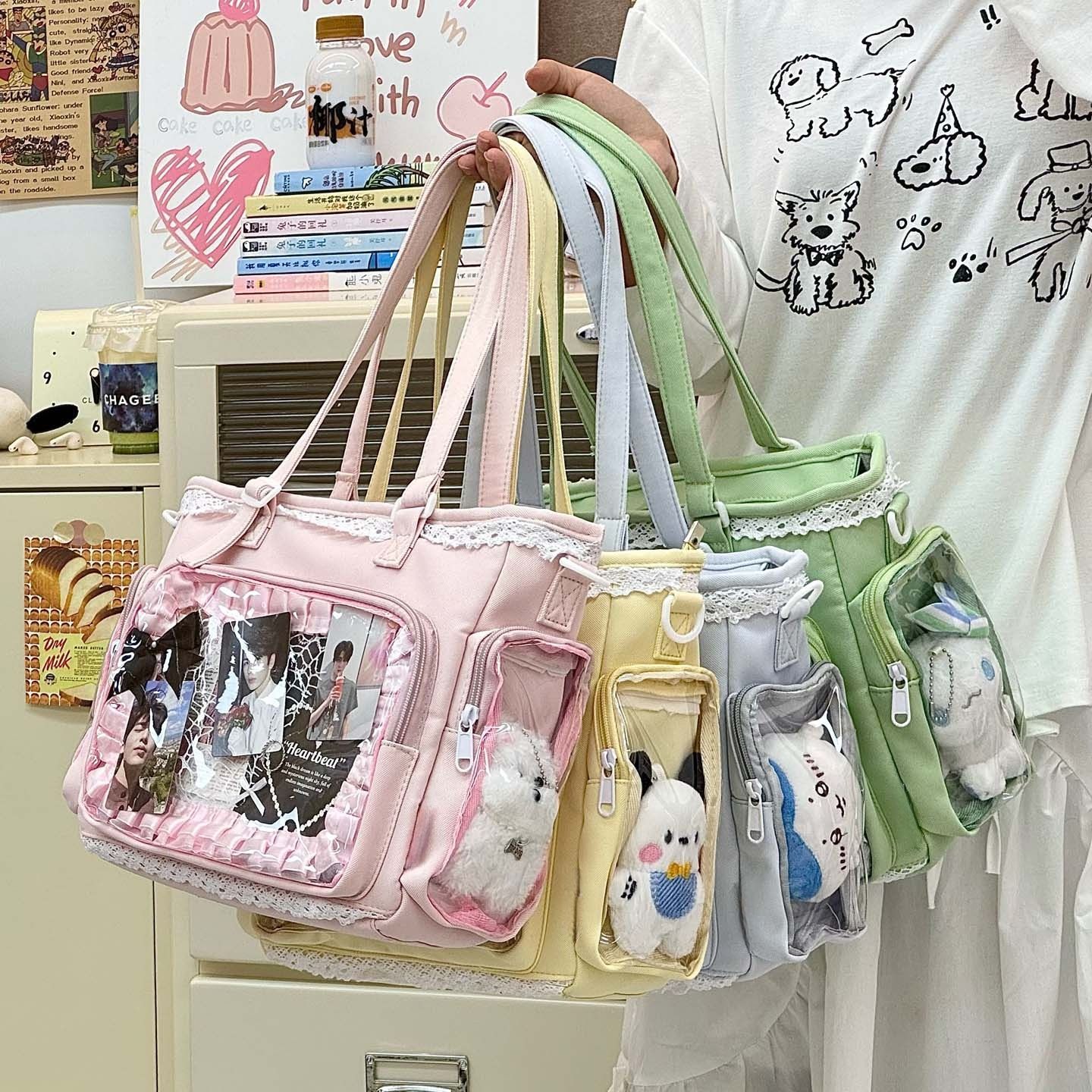 日系透明花边吧唧漫展痛