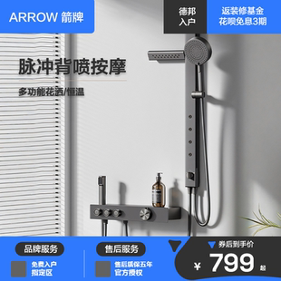 枪灰淋浴器背喷花洒简易浴缸水龙头家用增压喷头 箭牌淋浴花洒套装
