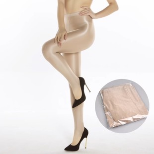 50D 袜踩脚袜反光丝袜女 100D舞台舍宾袜瑜伽油光袜舞蹈袜肤色连裤
