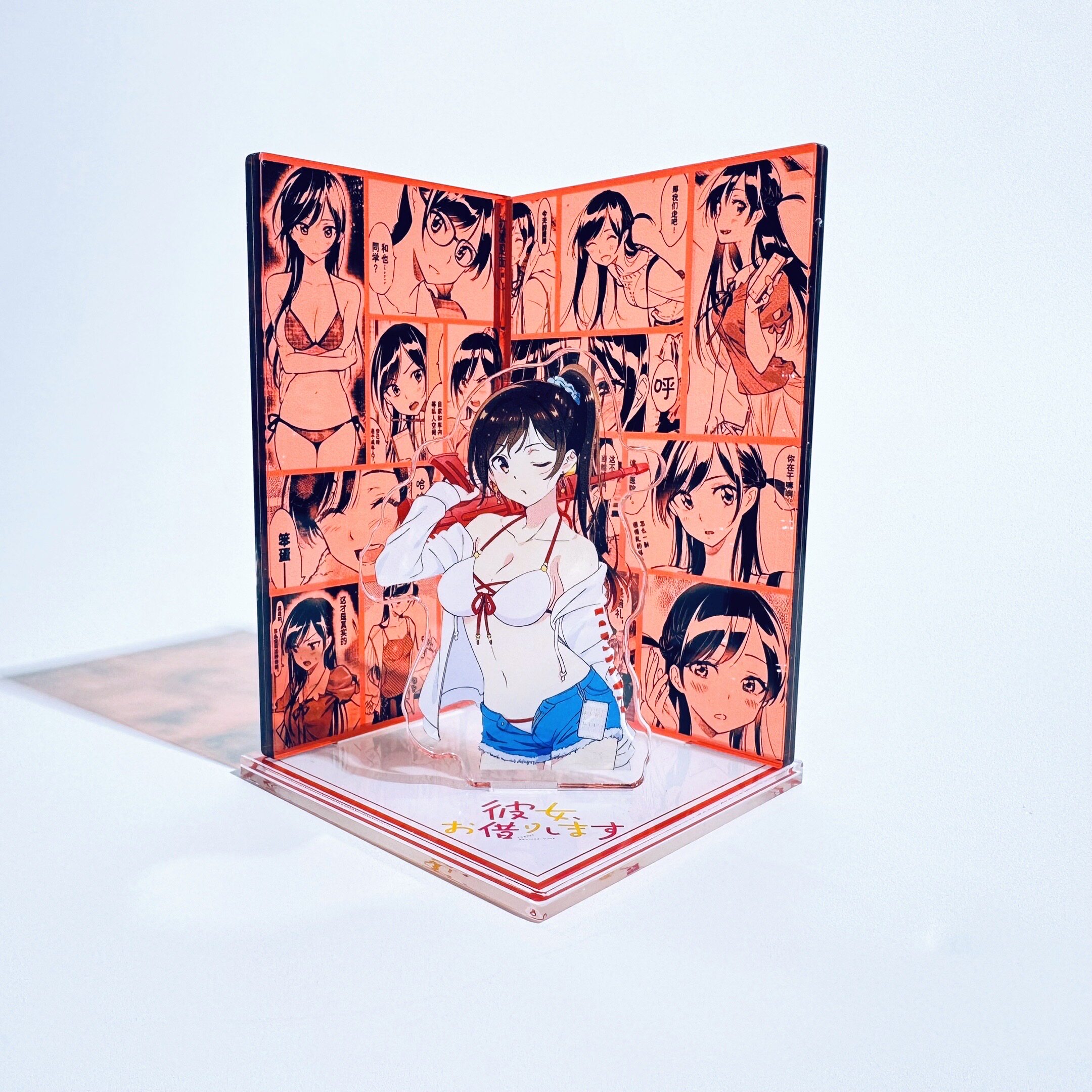 水原千鹤周边手办租借女友漫画创意摆件礼物动漫亚克力三插立牌