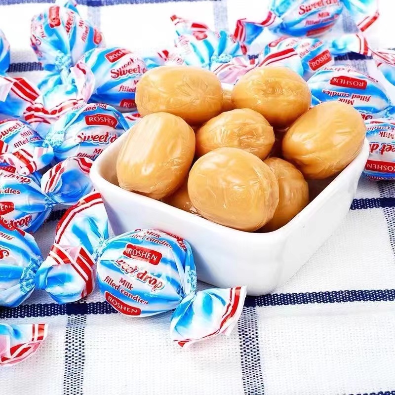 俄罗斯乌克兰进口ROSHEN如胜滴滴香夹心牛奶糖硬糖喜糖年货零食