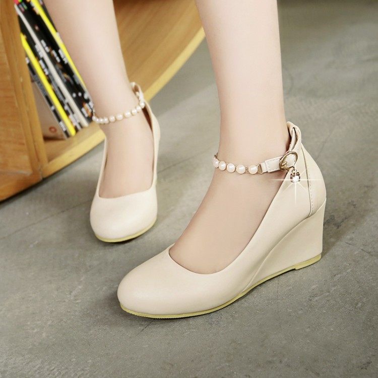 2019春夏新款韓版圓頭鞋子淺口坡跟單鞋女高跟瓢鞋時尚甜美系女鞋在類目 女鞋, 低幫鞋中 - 來自Buy2taobao.com提供專業的淘寶代購服務