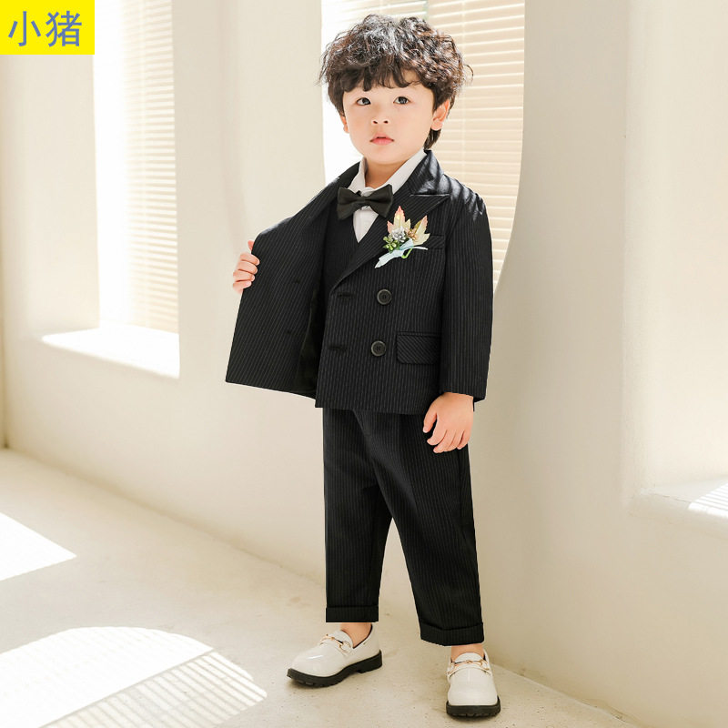 男童西装套装新款秋冬花童婚礼服演出服中小童英伦表演服宝宝周岁