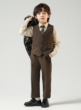 儿童西装休闲套装男童花童婚礼服钢琴演出表演服主持人小西服外套