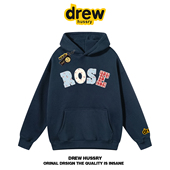 drew美式 潮牌明星同款 复古字母连帽卫衣男女情侣休闲宽松秋冬外套