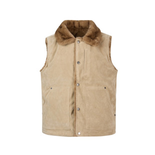 双面穿麂皮绒翻领马甲男女秋冬季羊羔绒无袖背心外套潮流坎肩痞帅