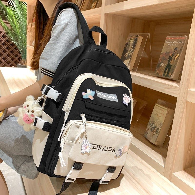 秋冬百搭小清新书包女初中生高中轻便可爱小学生双肩包大学生背包