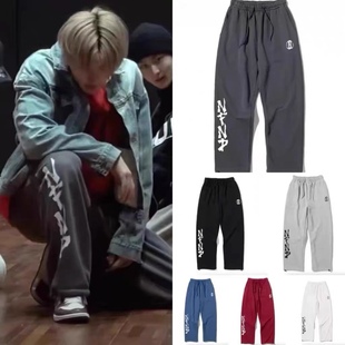 运动宽松直筒束脚裤 休闲jazz跳舞hiphop卫裤 爵士阔腿裤 朴成训同款
