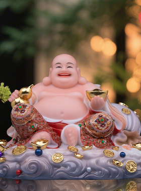 弥勒佛菩萨佛像汉白玉大肚佛