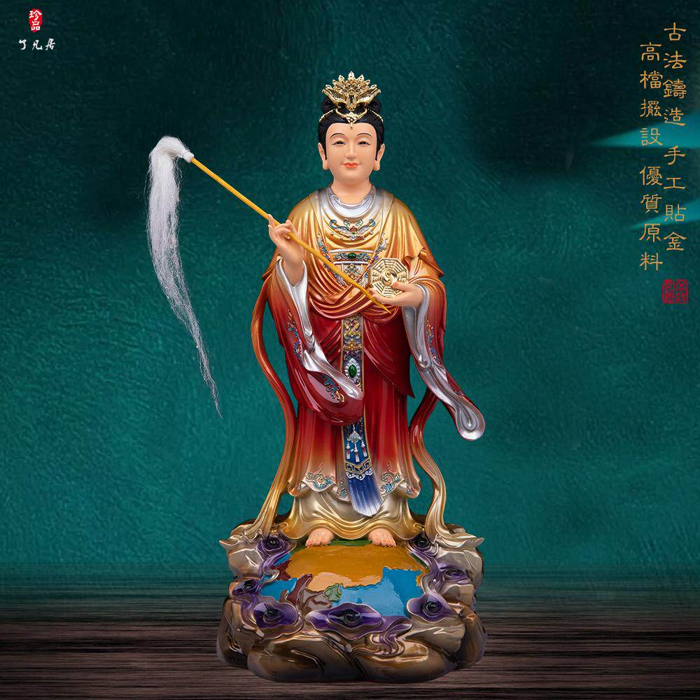 树脂彩绘地母娘娘神像供奉摆件