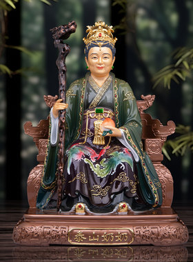 铜彩绘泰山奶奶神像热销新款