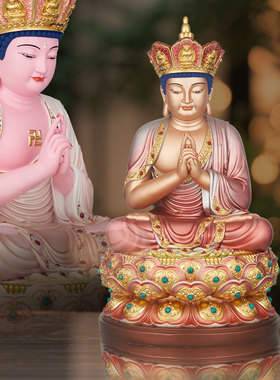 大日如来佛像树脂彩绘毗卢遮那佛佛堂供奉三宝佛如来佛庐舍那佛像