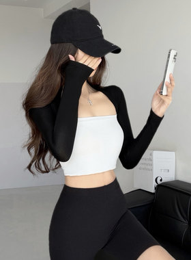 辣妹风超薄防晒开衫短外套女