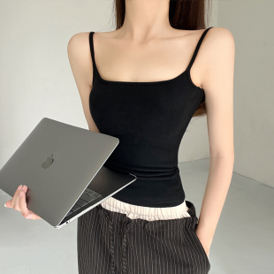 上衣外穿美背内衣 修身 万能生cup 吊带背心女带胸垫基础百搭短款