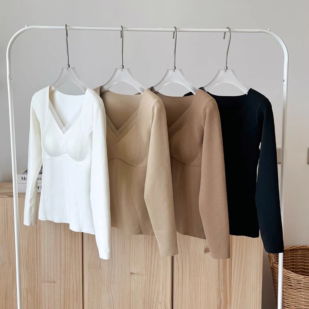 秋冬保暖山羊绒蚕丝带胸垫肌底衣