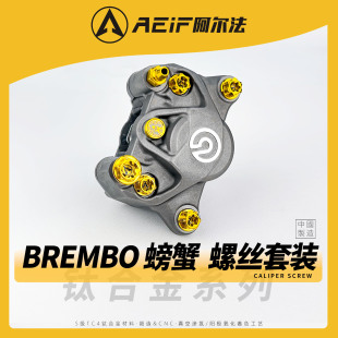 对四大鲍鱼 水鸟 FR6卡钳 适用布雷博小螃蟹 阿尔法钛合金螺丝套装