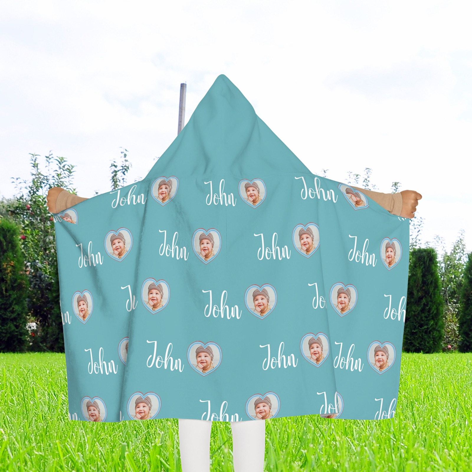 定 制连帽浴袍浴巾 英文名字照片沙滩巾超细纤维速干加厚游泳毛巾