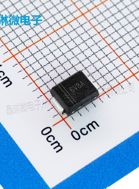 P6SMB6.8A丝印6V8A瞬态电压抑制二极管贴片TVS/5.8V/SMB封装600W