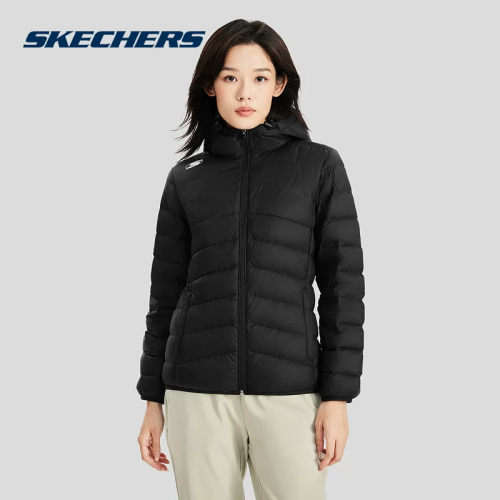 SKECHERS斯凯奇女款短款羽绒服梭织三防冬季新款保暖外套P424W147
