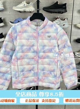 正品代购斯凯奇新款男女童舒适保暖耐穿梭织短款羽绒外套P424K057