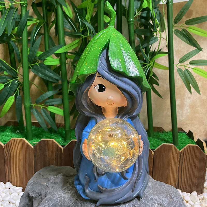 可爱魔法少女卡通人物太阳能灯树脂摆件户外花园阳台造景装饰品,家居饰品,户外/庭院摆件,淘宝优惠券,粉丝福利购,淘宝优惠卷