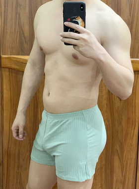 GTOPX MAN 新款男士条纹弹力宽松个性纯色螺纹棉居家短裤阿罗裤