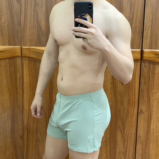 男士 新款 MAN 纯色螺纹棉居家短裤 阿罗裤 条纹弹力宽松个性 GTOPX