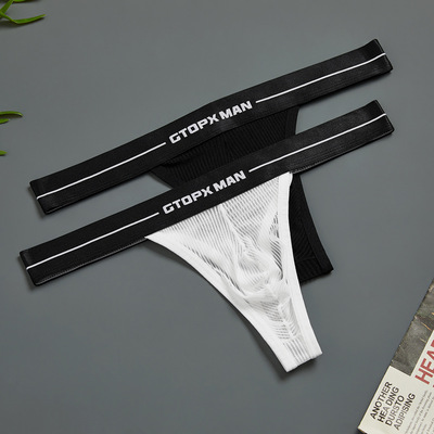 男士条纹网纱丁字裤GTOPXMAN
