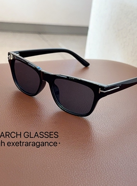 2026新款方框浅蓝色太阳镜男港风复古防紫外线近视墨镜池昌旭同款