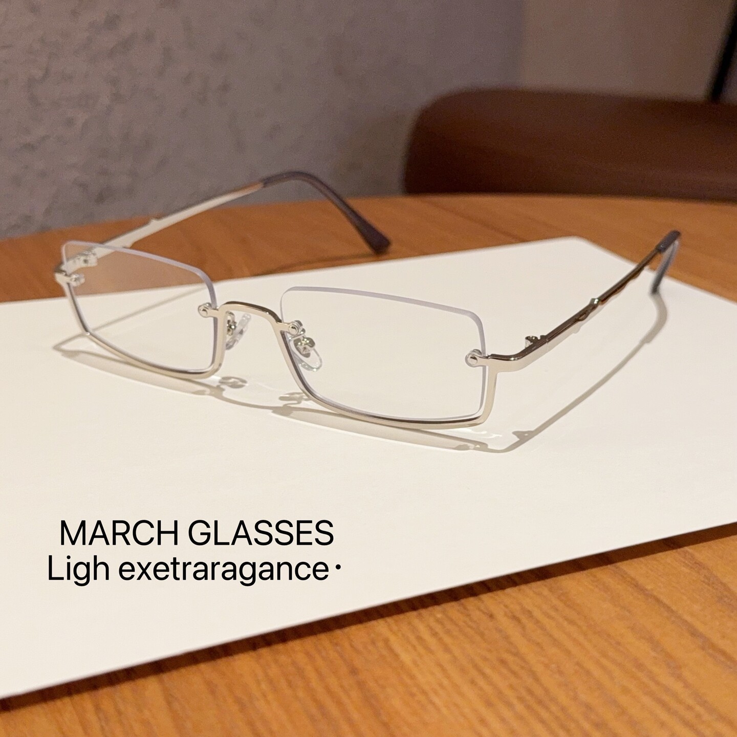 复古下半框金属银色方形眼镜美式辣妹高智感防蓝光度数近视平光镜