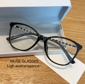 小香TR90黑框猫眼眼镜女防蓝光抗辐射近视可配度数素颜神器眼睛架