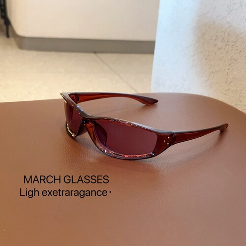 美式甜酷高级感骑行遮阳墨镜Y2K辣妹复古未来太阳眼镜男女凹造型