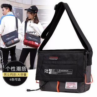 大学生斜跨原宿ins超火 斜挎包男女韩版 包潮牌学院风情侣单肩包