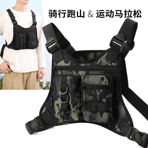 户外机能运动潮牌战术包迷彩马甲包男士胸包多功能街舞嘻哈背包女
