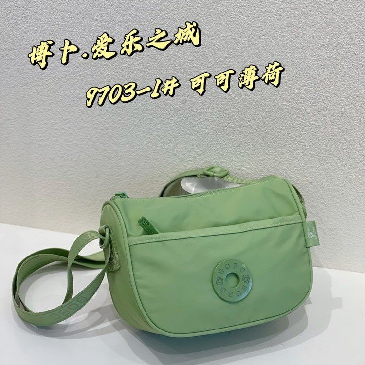 博卜BoBo轻便斜挎小包女士时尚单肩包妈妈尼龙水洗布防泼水小方包