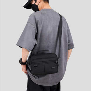 2024新款韩版时尚男士轻便牛津布单肩包上班工作通勤斜挎包小背包
