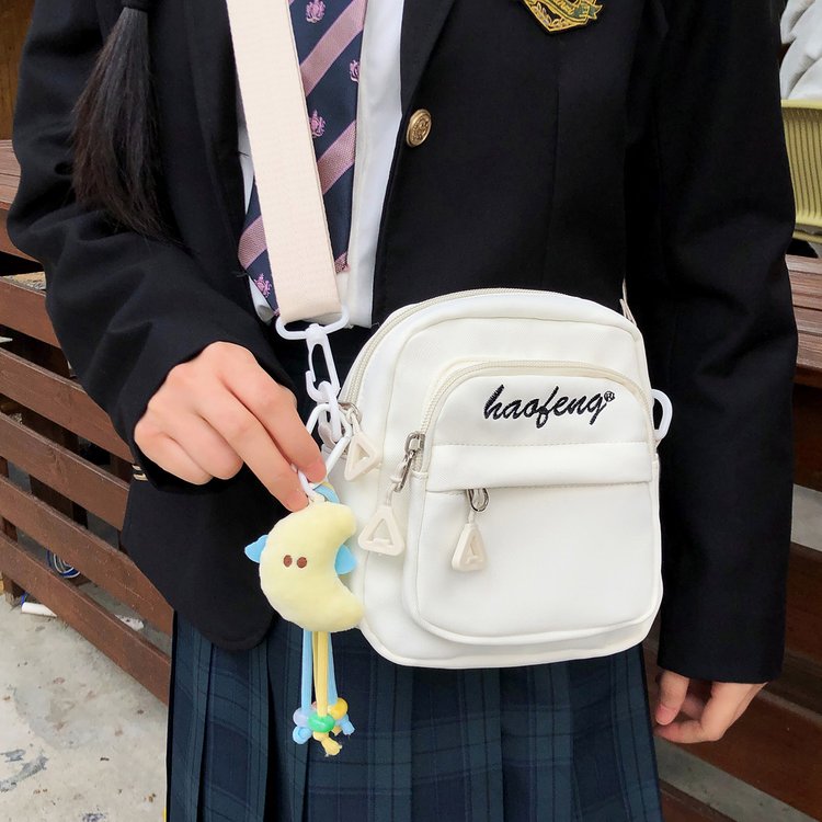 帆布小包包女新款2026潮日系仙女手机包小清新百搭学生休闲斜挎包