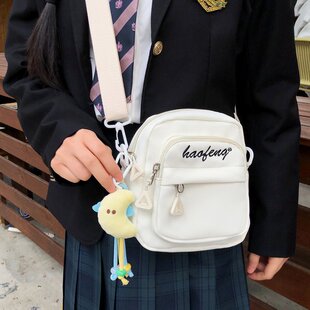 帆布小包包女新款2026潮日系仙女手机包小清新百搭学生休闲斜挎包