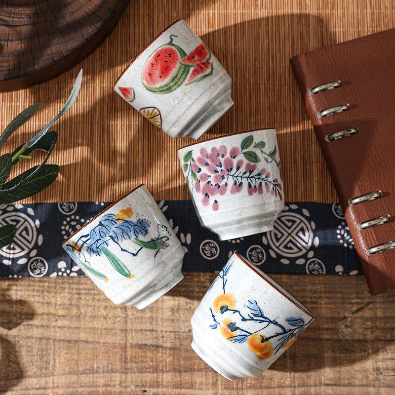 氛围古典风釉下彩工艺中式陶瓷家用耐高温客厅水杯茶杯复古高颜值