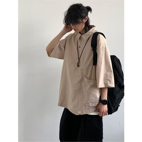 JIC日系藏青色口袋工装衬