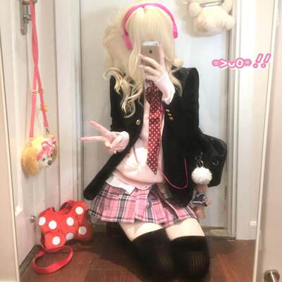 JIC狗短36CM东京涩莓格裙