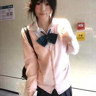 JICJK制服深灰色毛衣针织开衫日系学院风外搭宽松纯色薄款长袖外