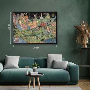 想象之地拼图拼接一千片成人1000益智丝绒蓝卡卡通装饰品玩具拼图